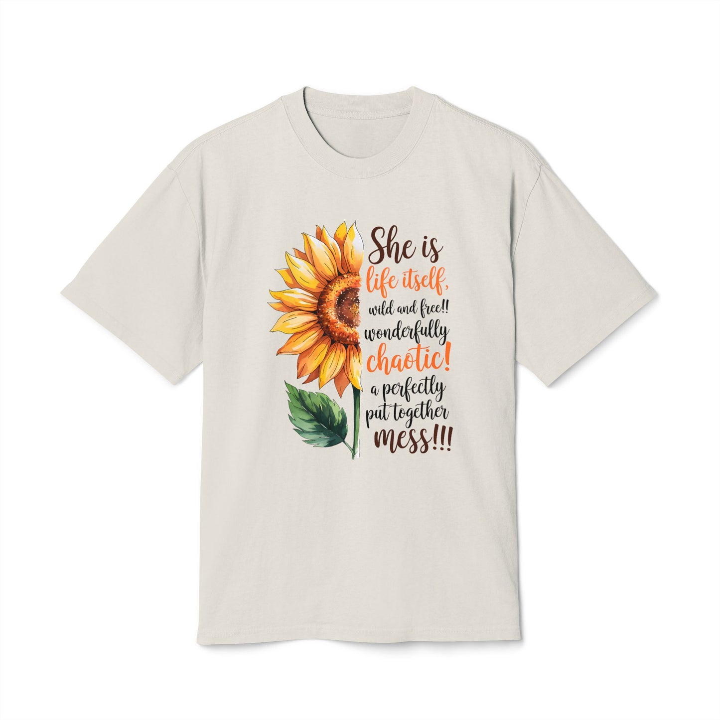Sunflower 'She Is Life Itself' Graphic Tee — Feminine Inspirational Shirt
