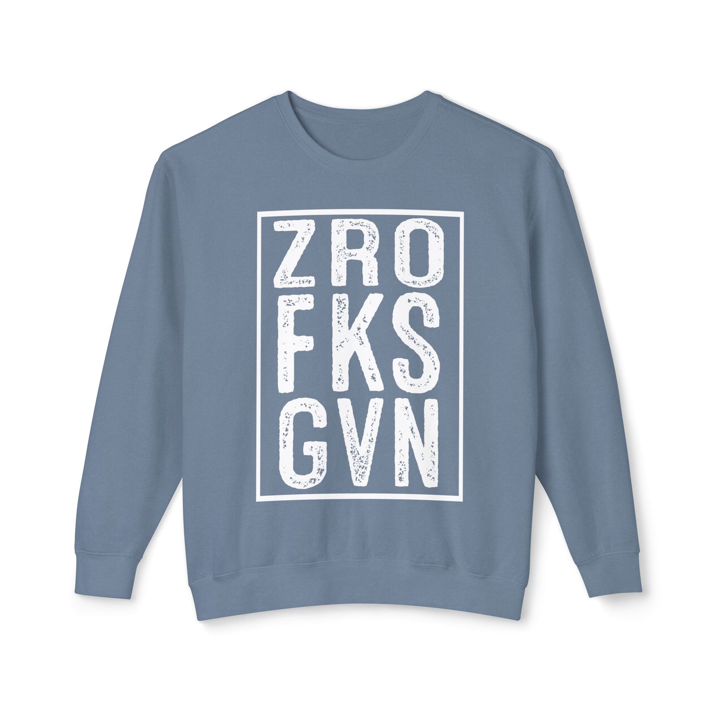 Crewneck Sweatshirt — Vintage Block Letter Graphic (ZRO FKS GVN)