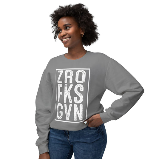 Crewneck Sweatshirt — Vintage Block Letter Graphic (ZRO FKS GVN)