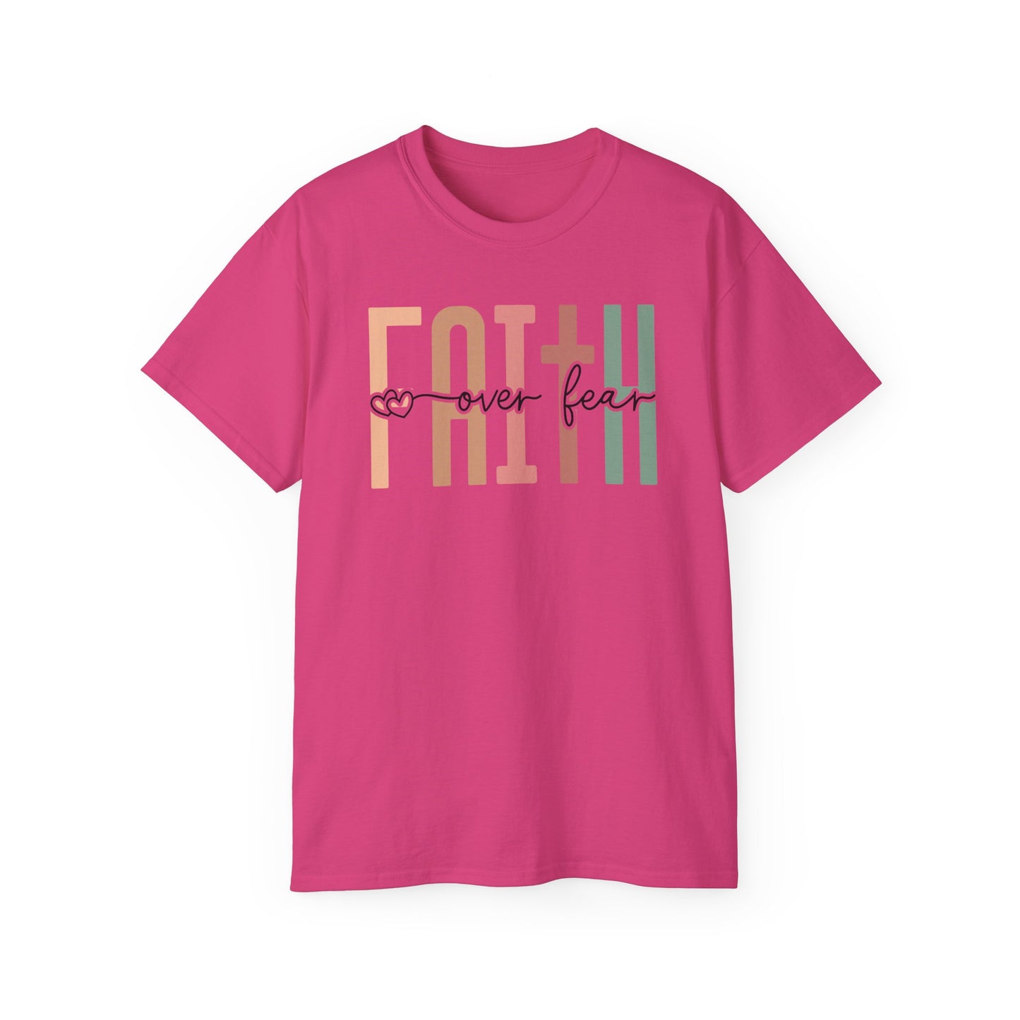Faith Over Fear Ultra Cotton Tee, Inspirational Shirt, Everyday Wear, Gift for Believers, Faith-Based Apparel