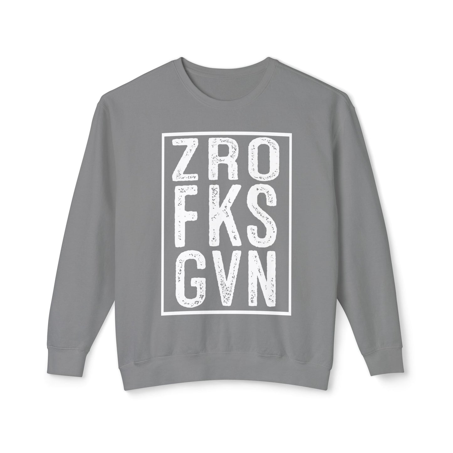 Crewneck Sweatshirt — Vintage Block Letter Graphic (ZRO FKS GVN)