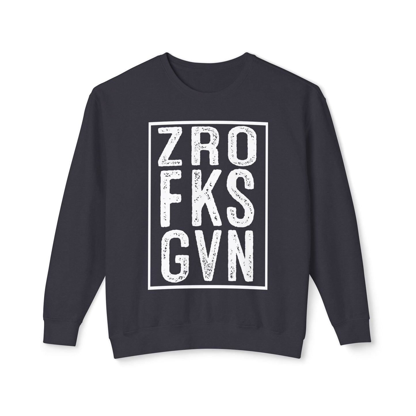 Crewneck Sweatshirt — Vintage Block Letter Graphic (ZRO FKS GVN)