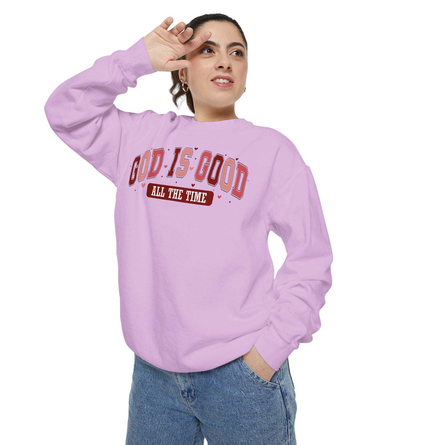 God is Good Garment-Dyed Sweatshirt - Faith-Inspired Apparel