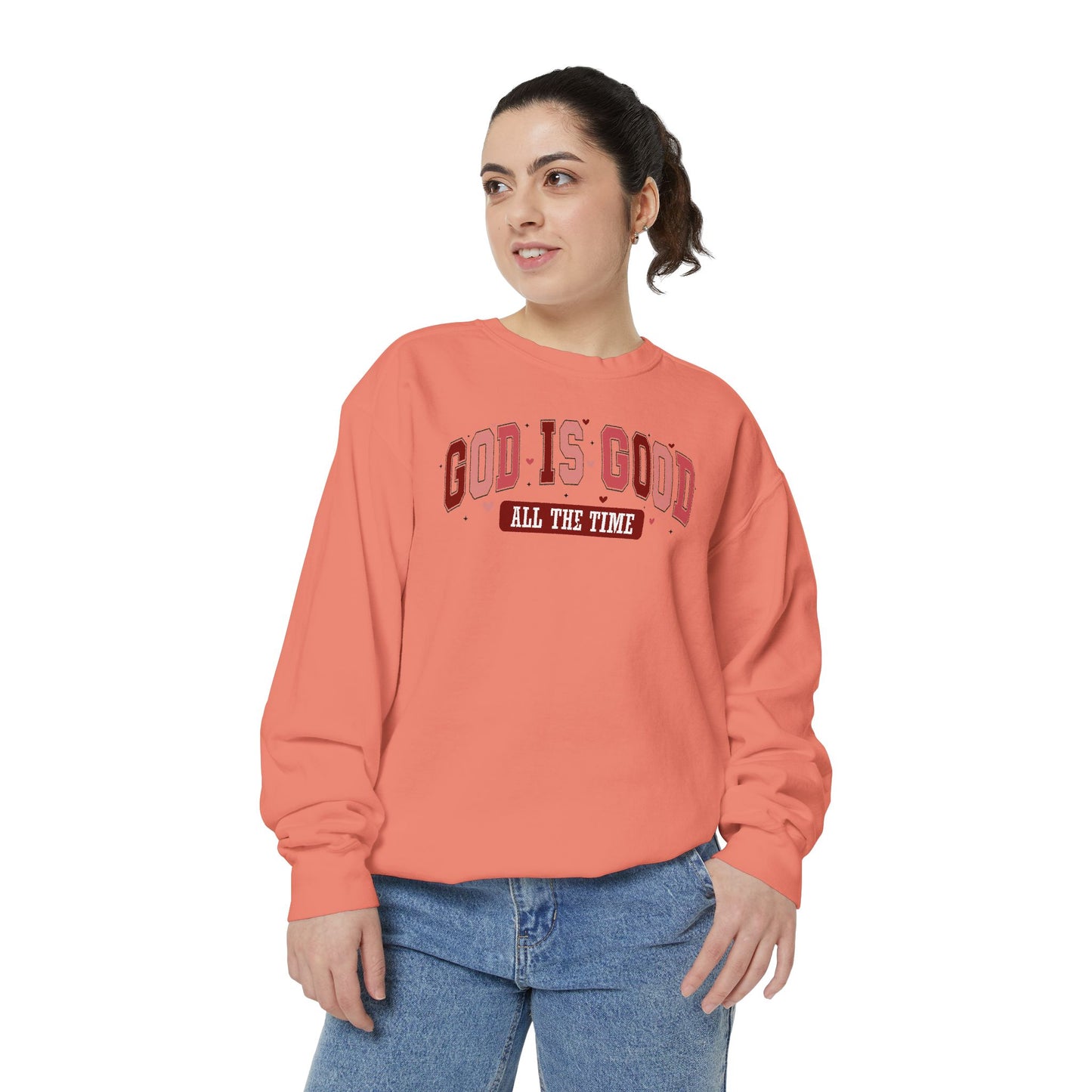 God is Good Garment-Dyed Sweatshirt - Faith-Inspired Apparel
